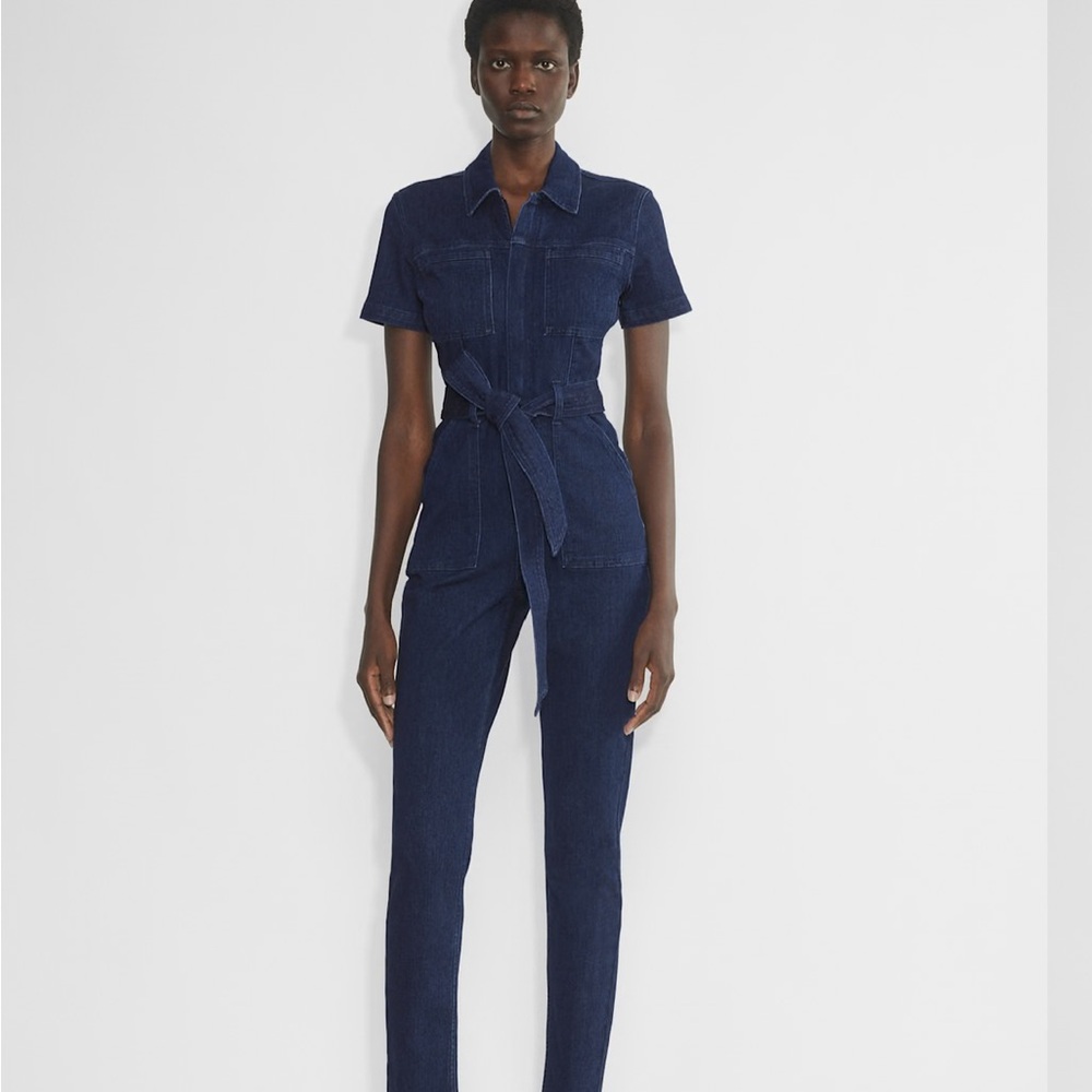 Aritzia Black denim style Jumpsuit with belt